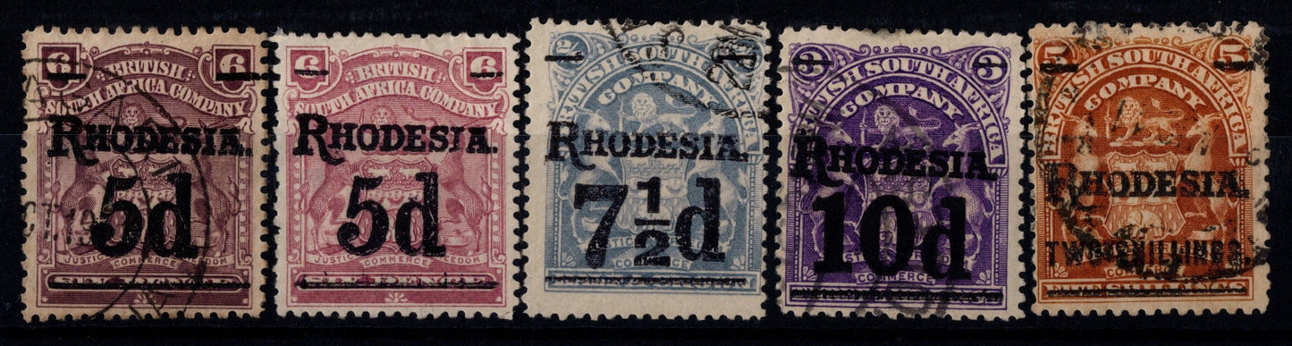 BSAC Rhodesia Overprints Fine Used