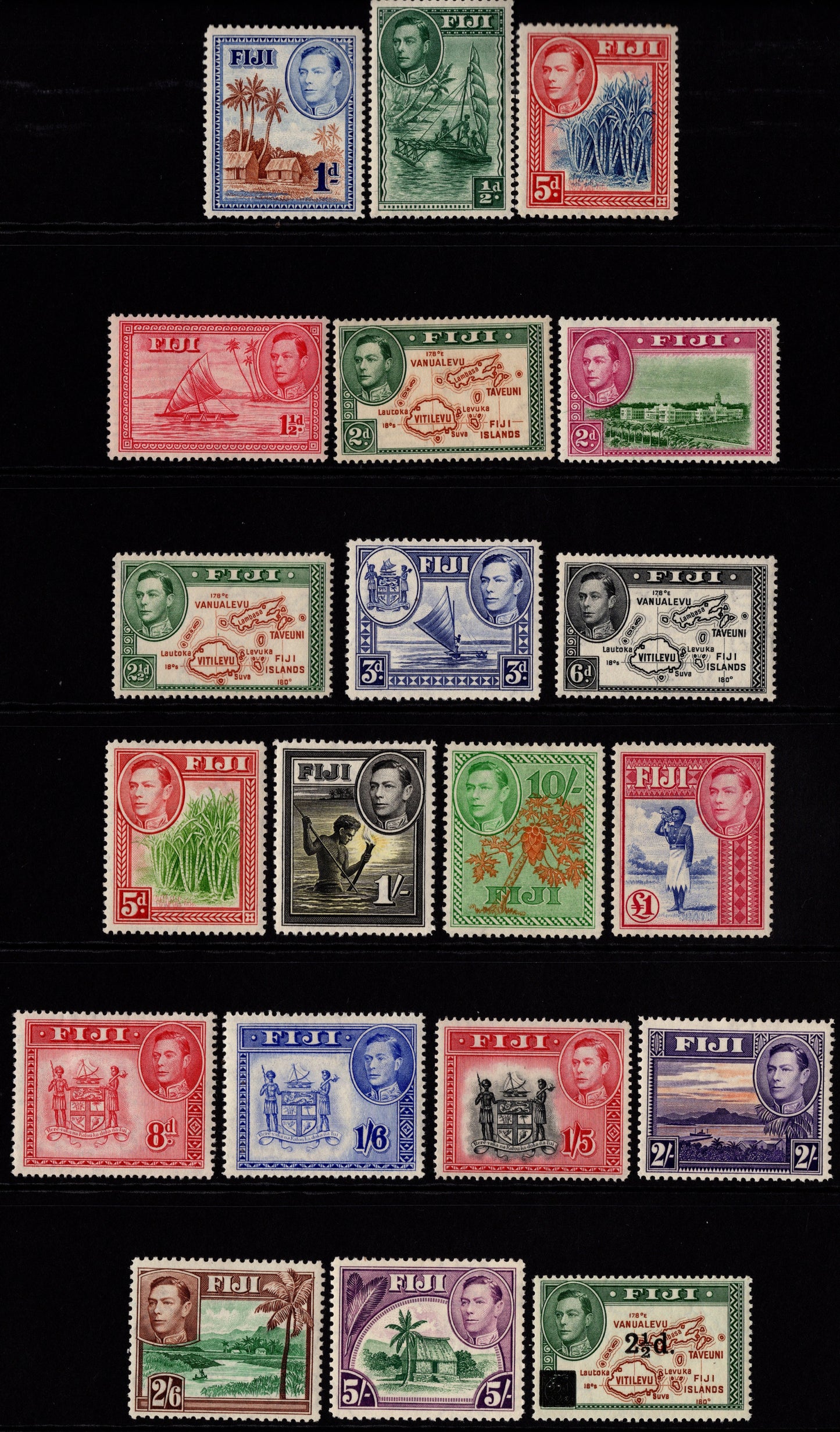 Jiji KGV! 1938 Mint Set