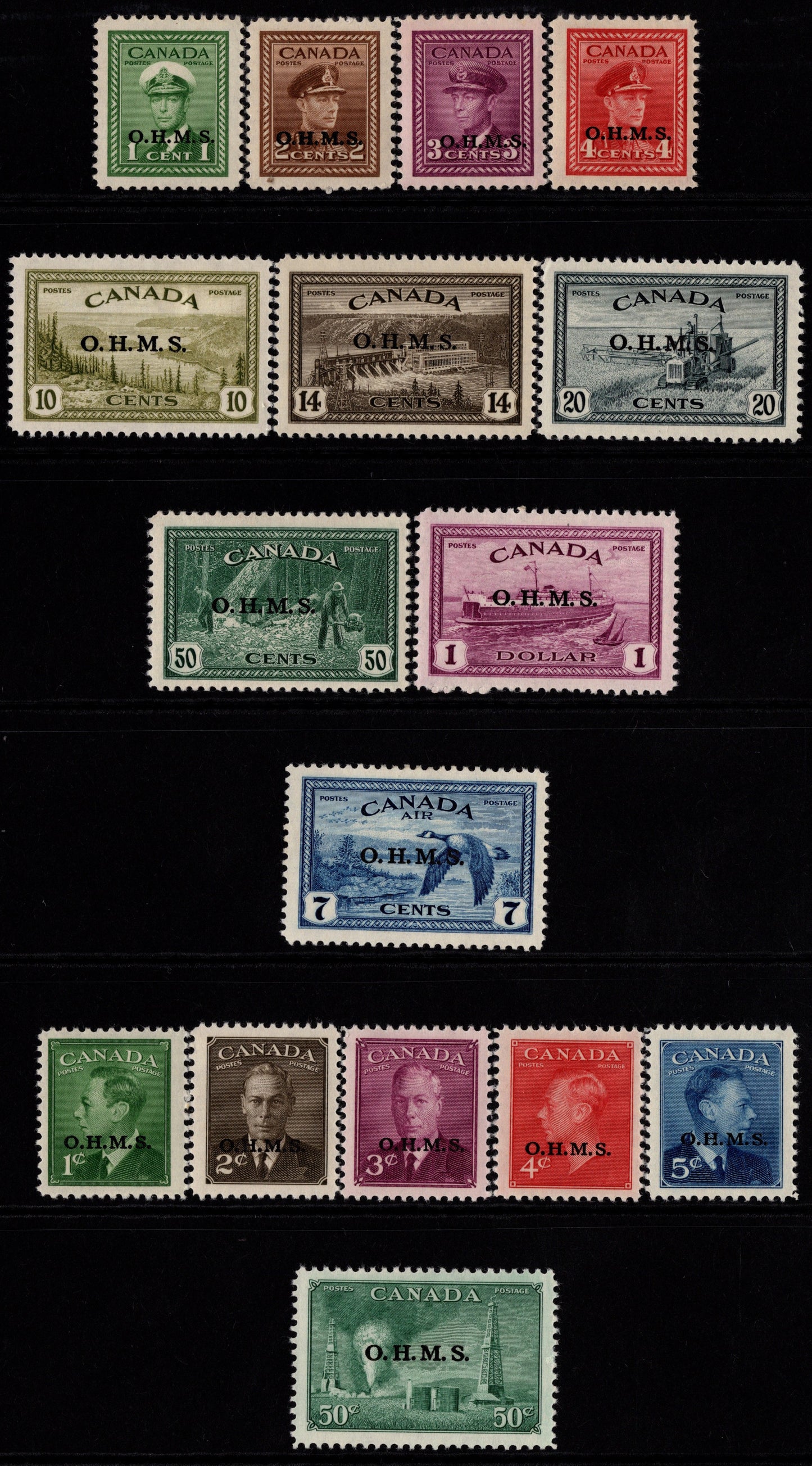 Canada KGV 1 Mint OHMS Sets