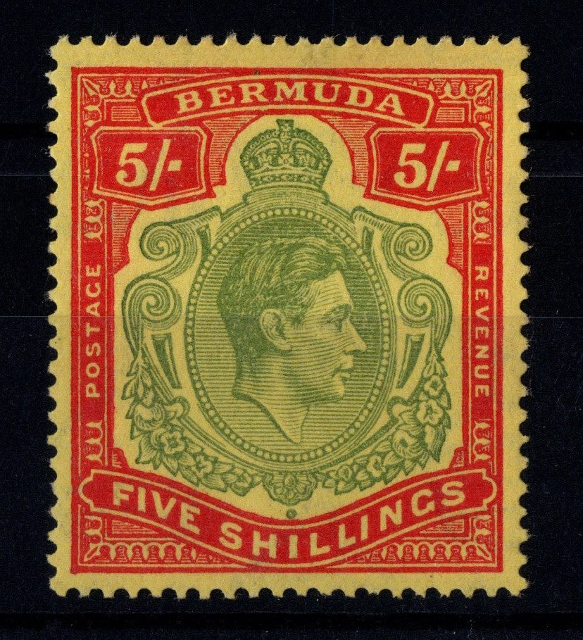 Bermuda KGV1 5/- Mint Never Hinged Superb