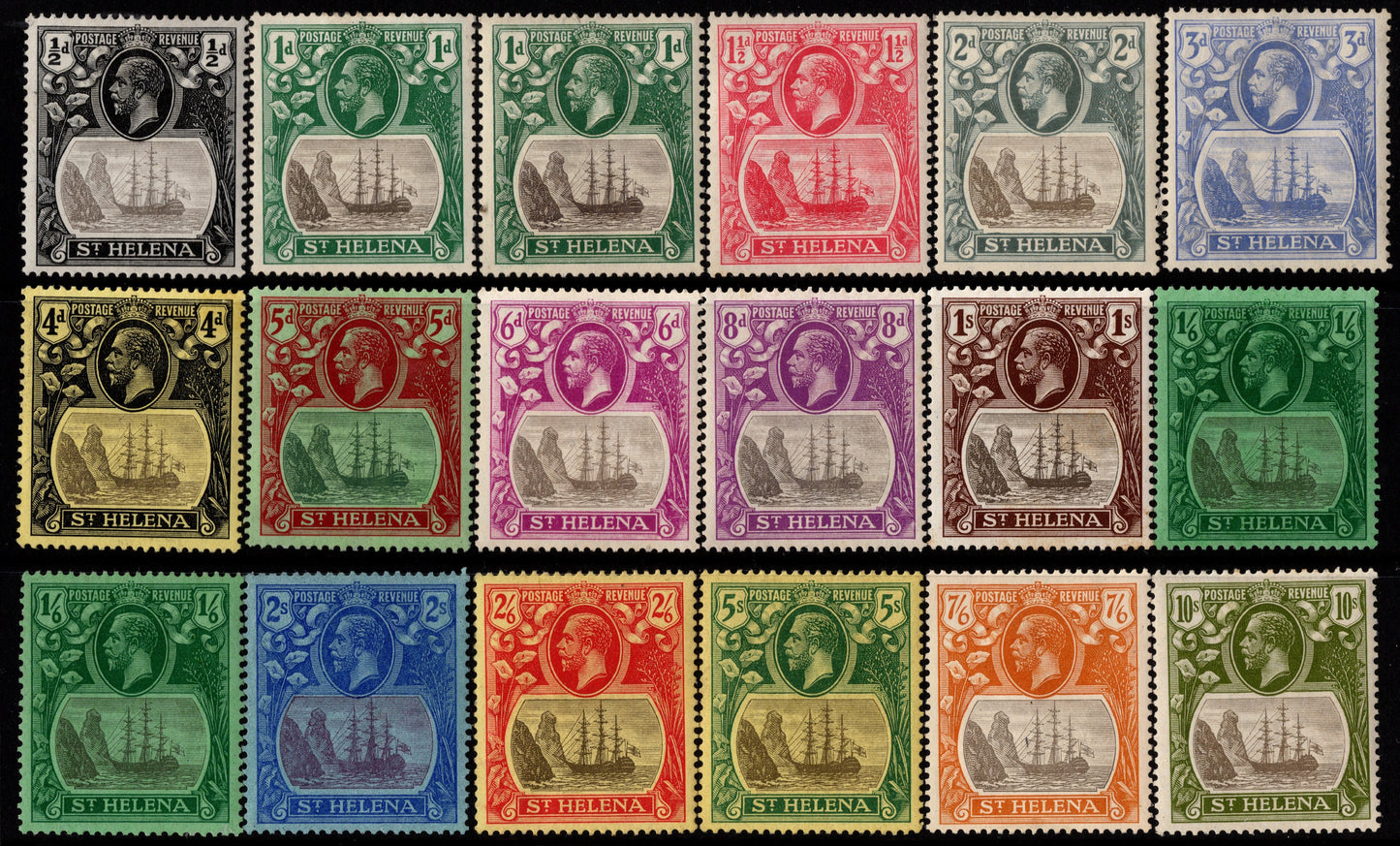 St Helena 1922 Ships Set Mint
