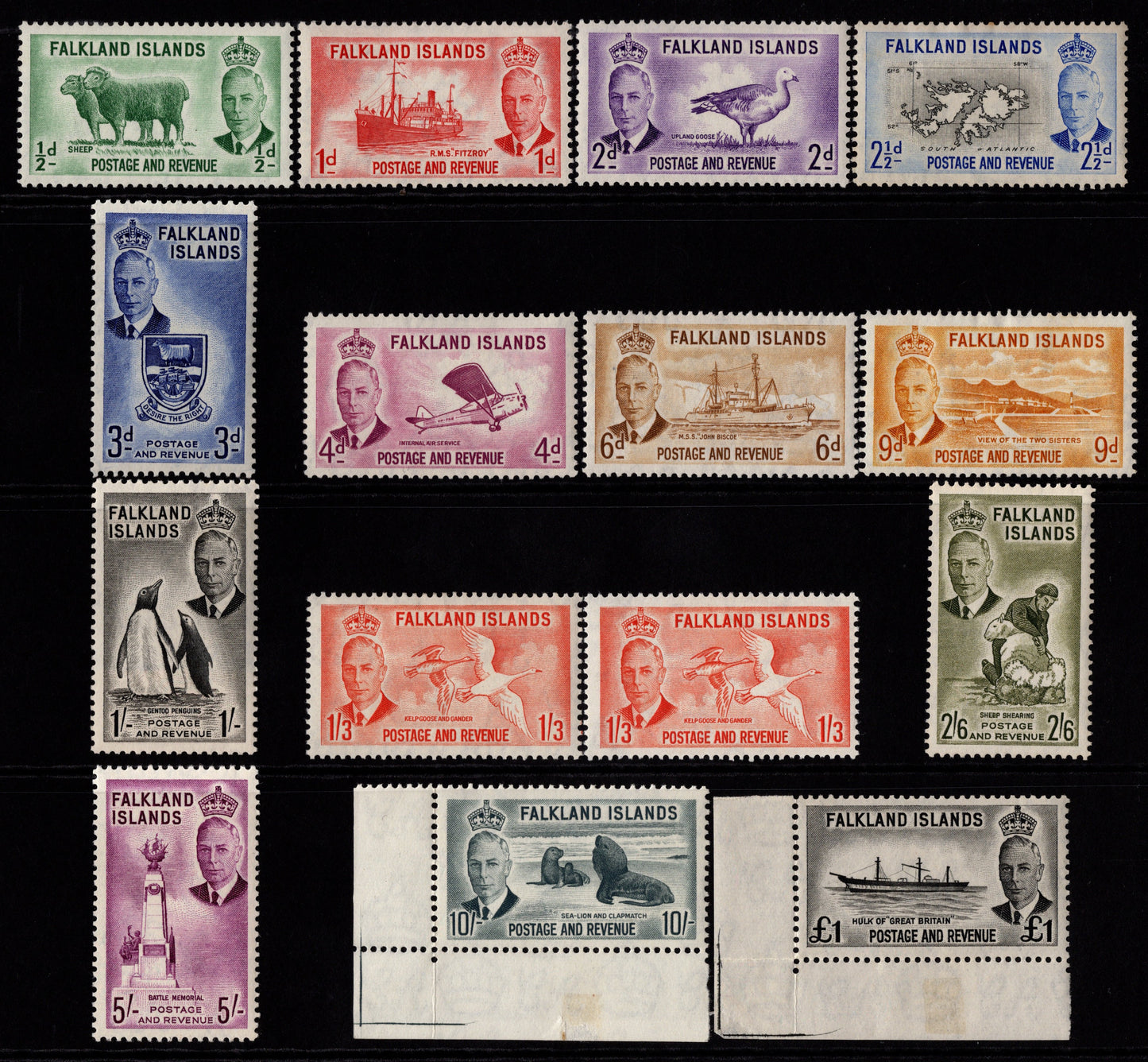 Falkland Islands KGV1 1952 Mint Set