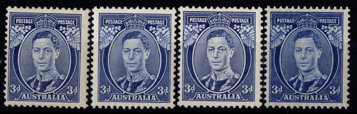 Australia KGV1 3d Blue Lot with varieties All Mint Never Hinged