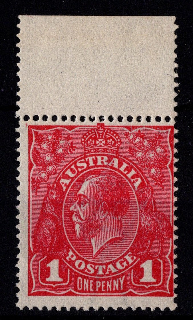 Australia KGV 1d Red Carmine Rose Stamp Mint Never HInged