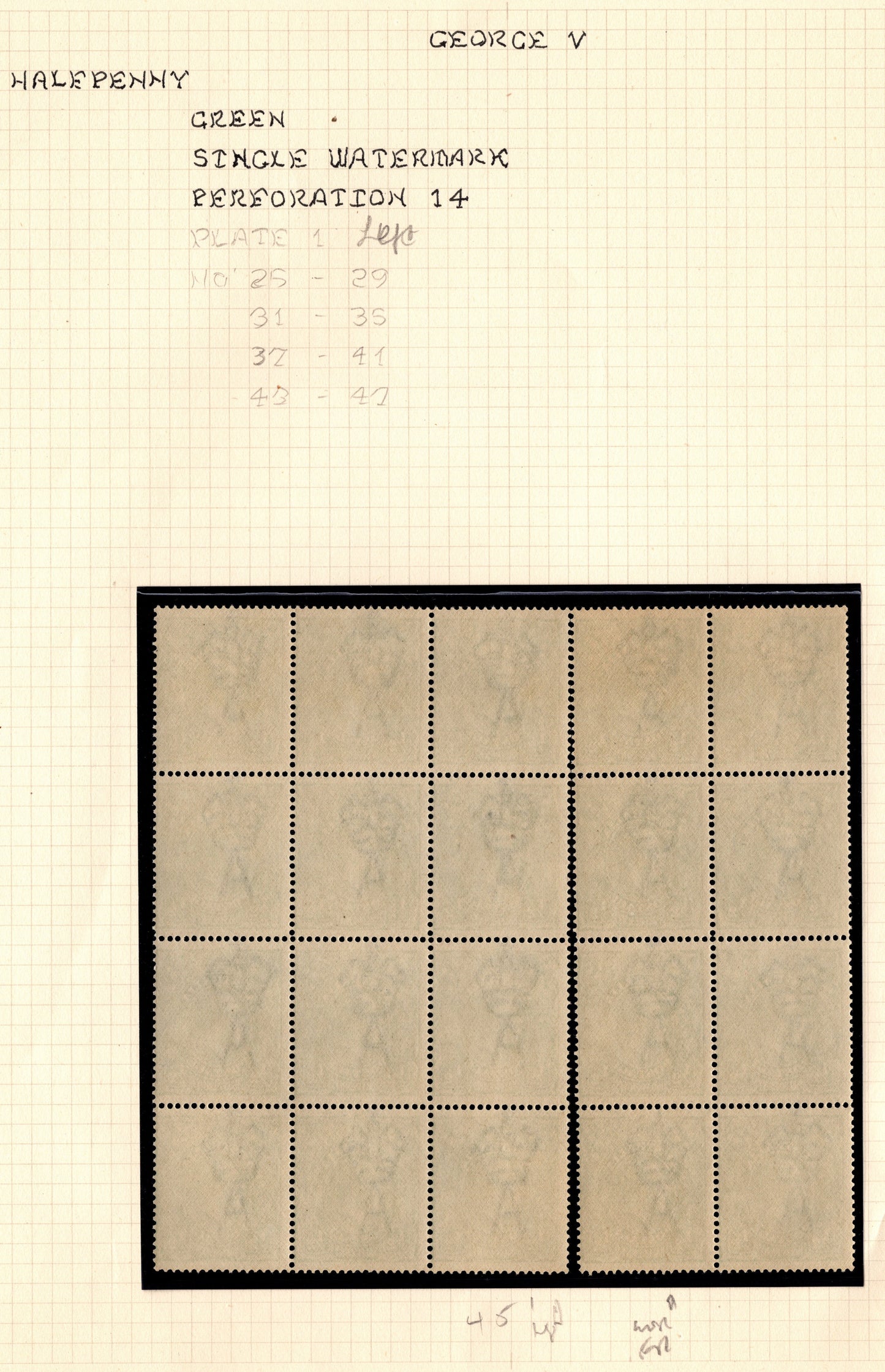 Australia KGV ½d Green 2 Mint Blocks x Andrew Johnston Collection