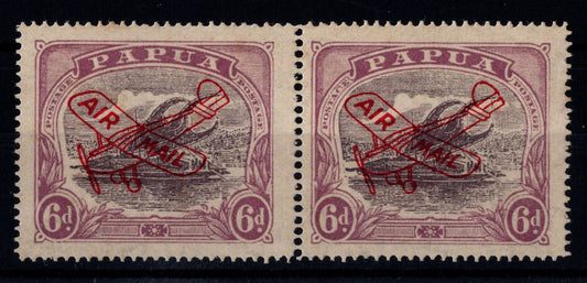 Papua Lakatois Pair with POSTACE on Right Stamp
