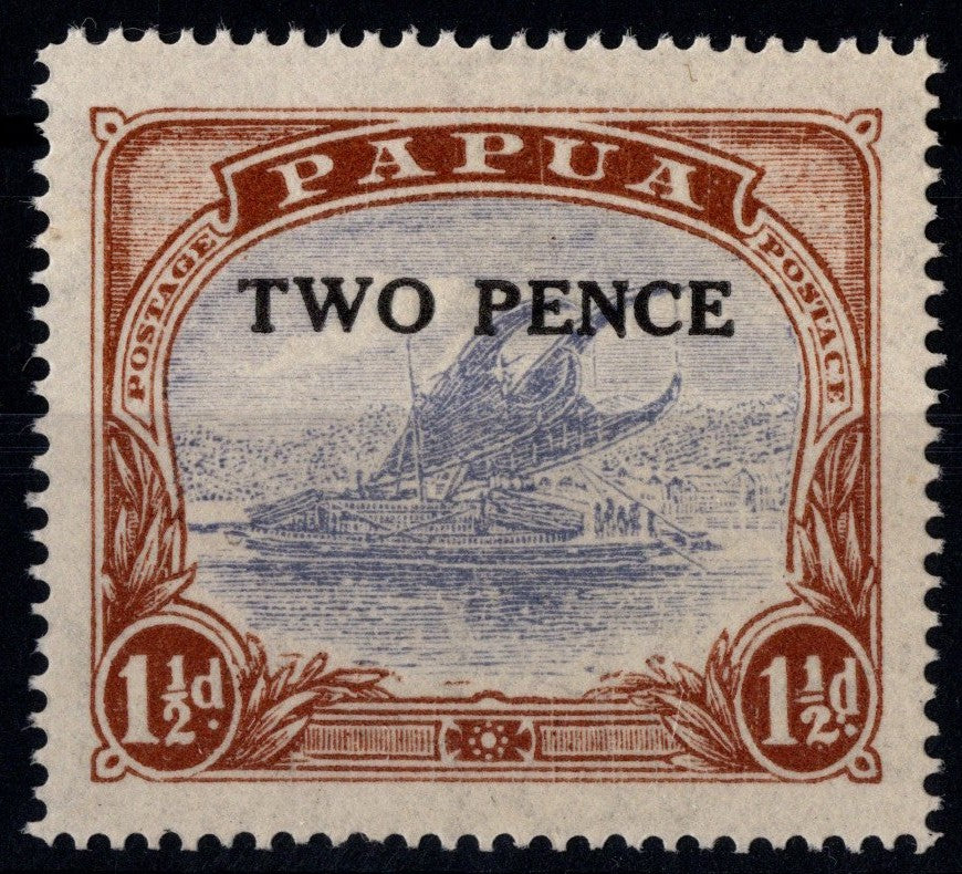 Papua Lakatoi Overprint with POSTACE at Right