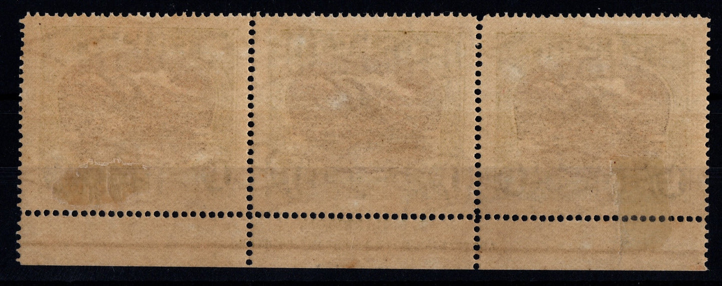 Papua Lakatoi Mint Strip with Overprint and Imprint