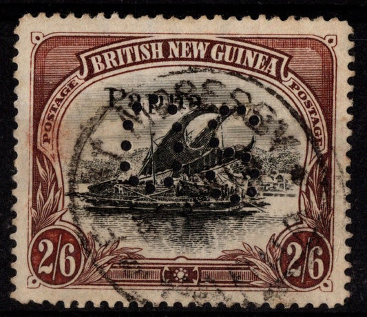 BNG Papua Lakatoi 2/6d Brown OS Perf Fine Used