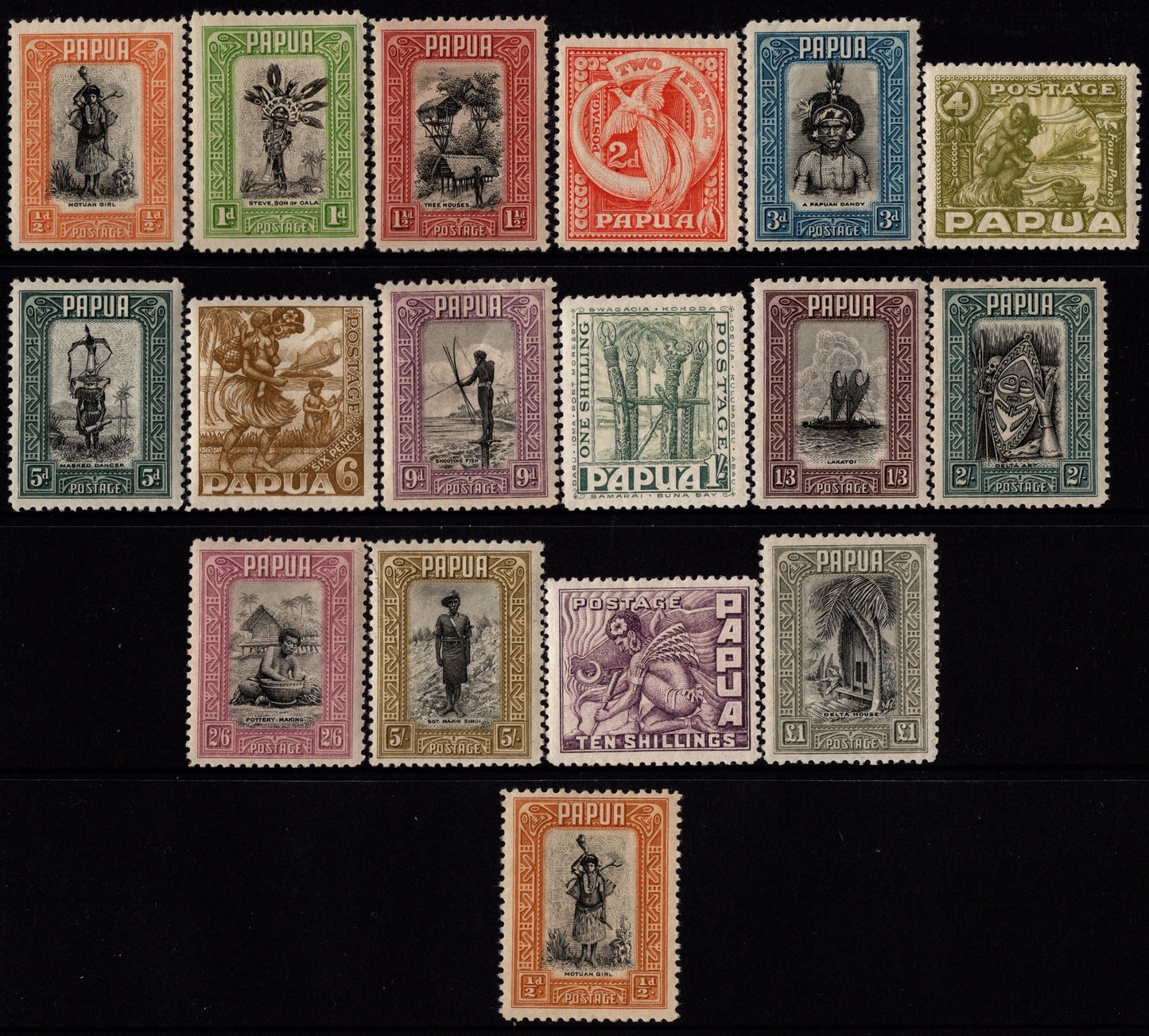 Papua 1932 Headress Set Fine Mint