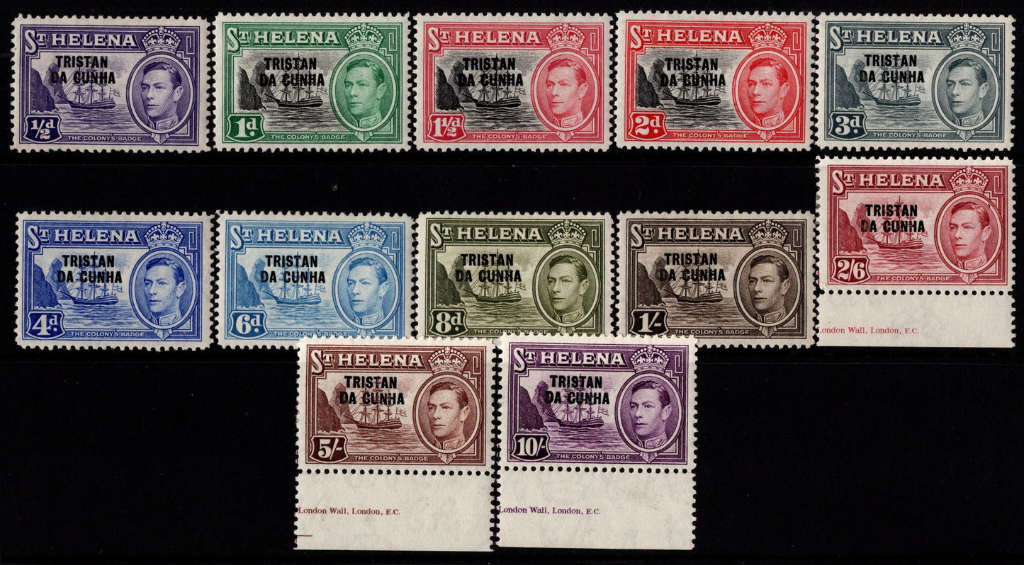 Tristan Da Cunha Overprints on St Helena Mint Set 1952