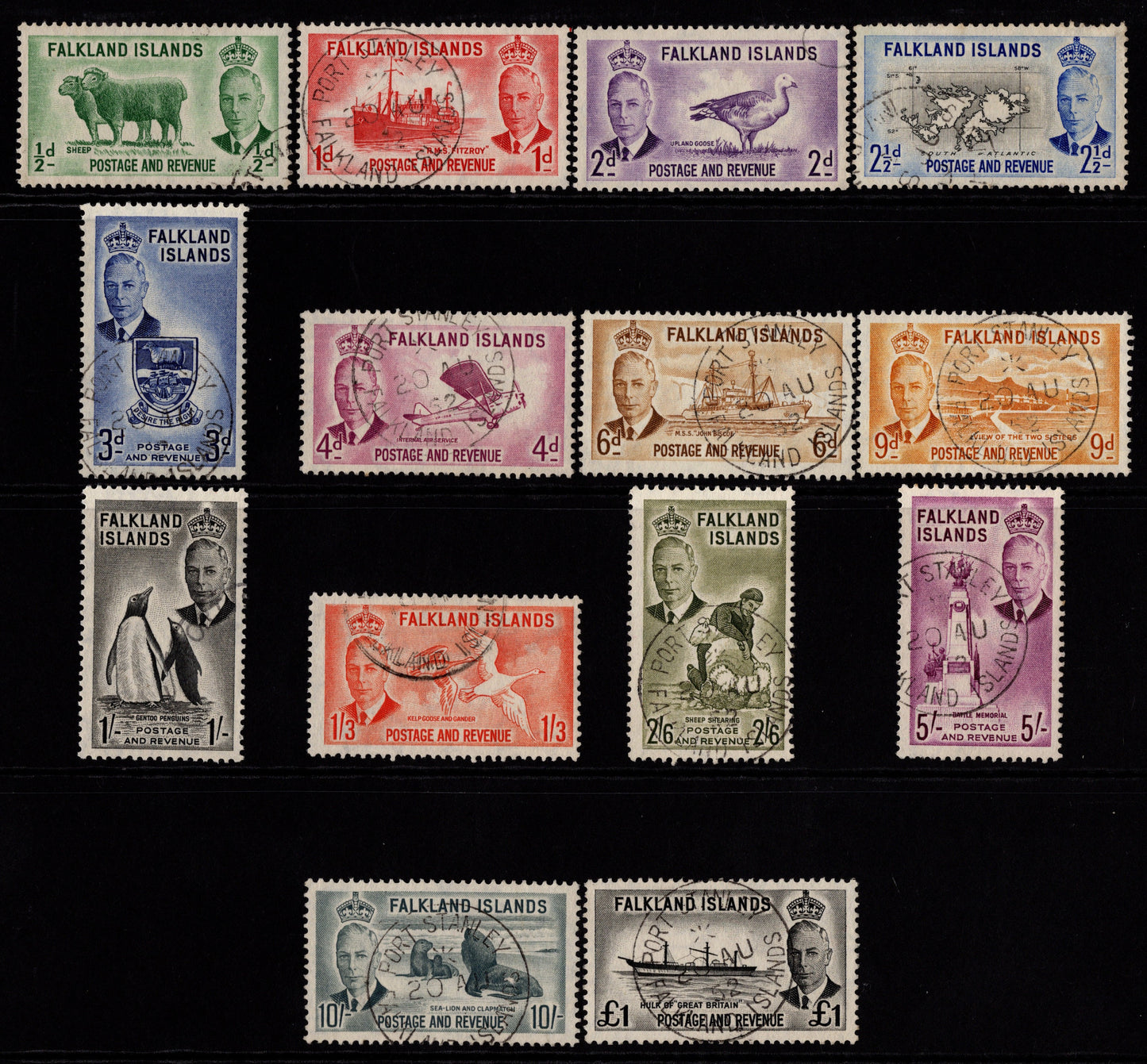 Falkland Islands KGV1 1952 Used Set